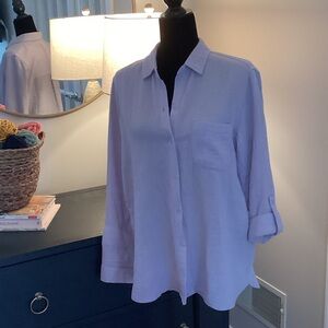 Nine West Light Purple Button Down Shirt